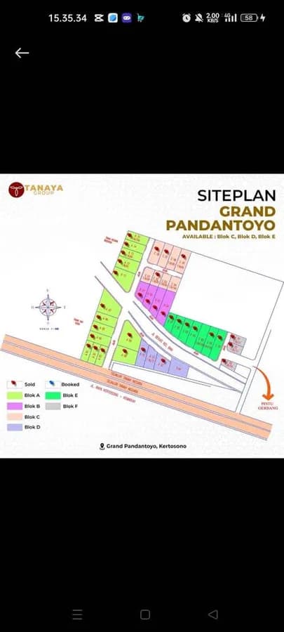 Tanah Kavling Perumahan Grand Pandantoyo Kertosono