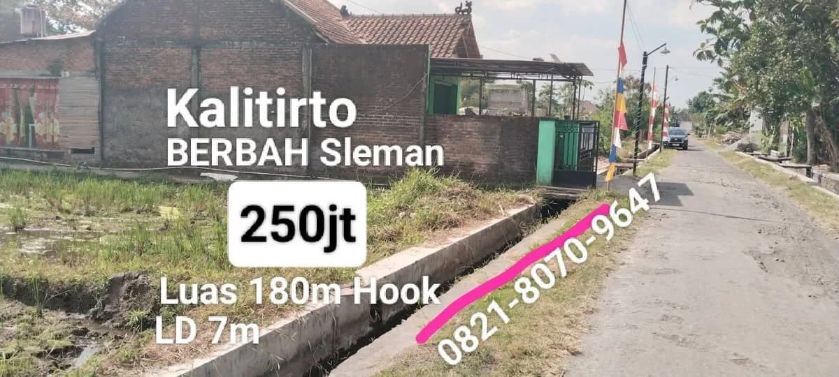 Dijual Tanah Sawah Lokasi Strategis - Berbah, Slem